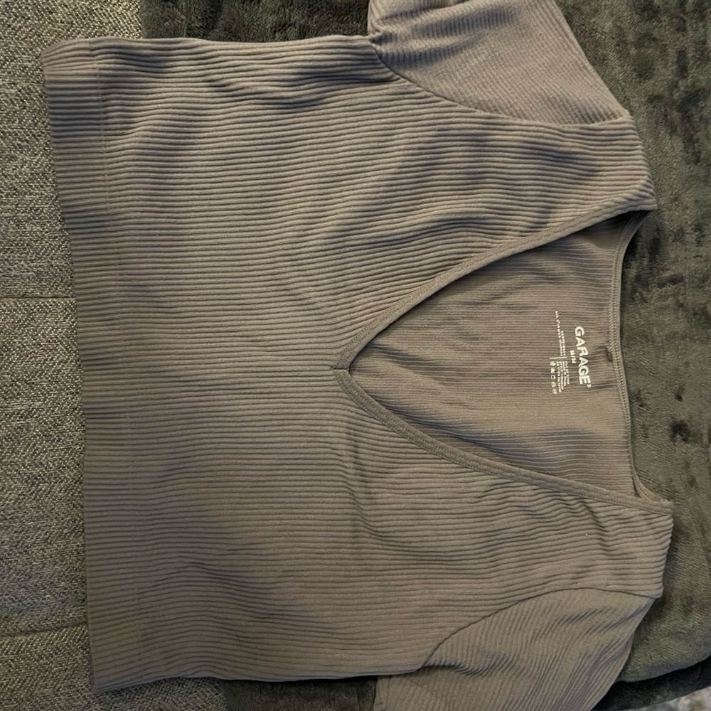 Garage Gray Ribbed Top